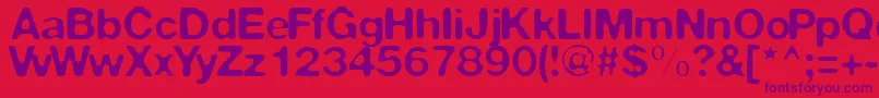 Warp1 Font – Purple Fonts on Red Background