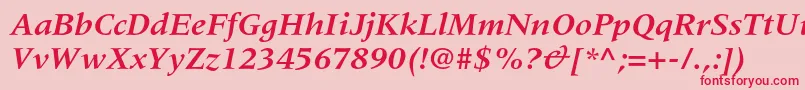 More about MeridienltstdBolditalic Font MeridienltstdBolditalic Font – Red Fonts on Pink Background