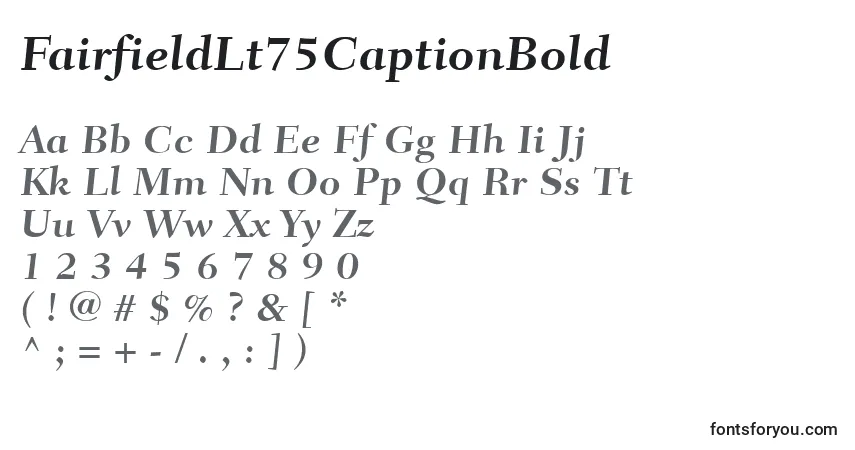 Czcionka FairfieldLt75CaptionBold – alfabet, cyfry, specjalne znaki