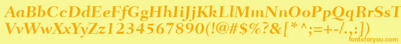 FairfieldLt75CaptionBold Font – Orange Fonts on Yellow Background