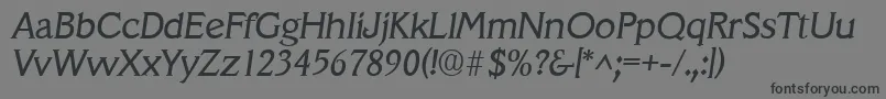 VeracruzItalic-Schriftart – Schwarze Schriften auf grauem Hintergrund