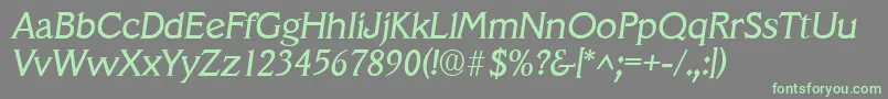 Czcionka VeracruzItalic – zielone czcionki na szarym tle