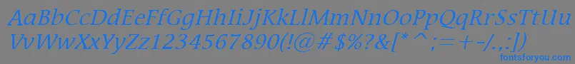 Czcionka MirrorItalic – niebieskie czcionki na szarym tle