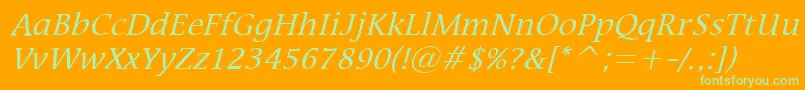 MirrorItalic Font – Green Fonts on Orange Background