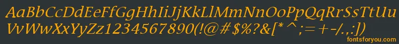 MirrorItalic Font – Orange Fonts on Black Background