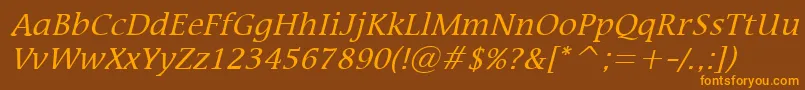 MirrorItalic Font – Orange Fonts on Brown Background