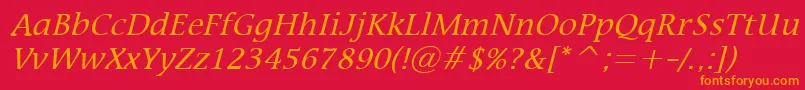 MirrorItalic Font – Orange Fonts on Red Background