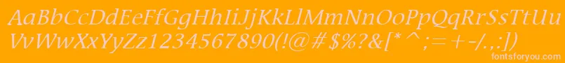 MirrorItalic Font – Pink Fonts on Orange Background