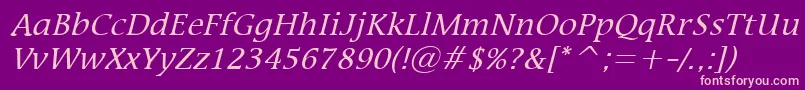 MirrorItalic Font – Pink Fonts on Purple Background