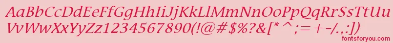 MirrorItalic Font – Red Fonts on Pink Background