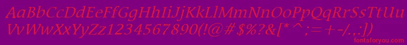 MirrorItalic Font – Red Fonts on Purple Background