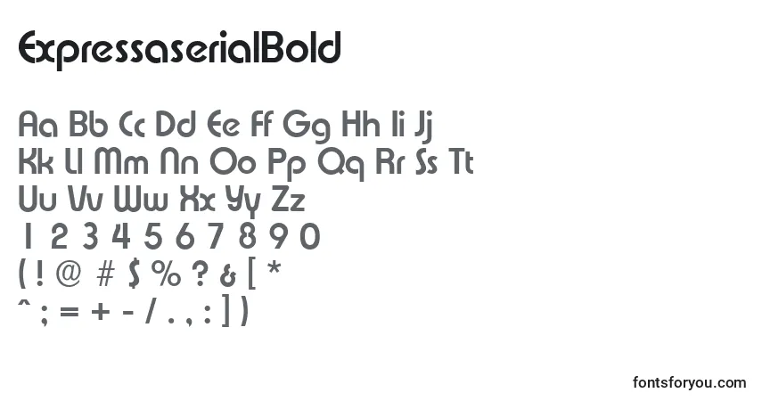 Fuente ExpressaserialBold - alfabeto, números, caracteres especiales