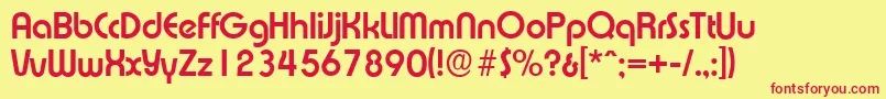 ExpressaserialBold-fontti – punaiset fontit keltaisella taustalla