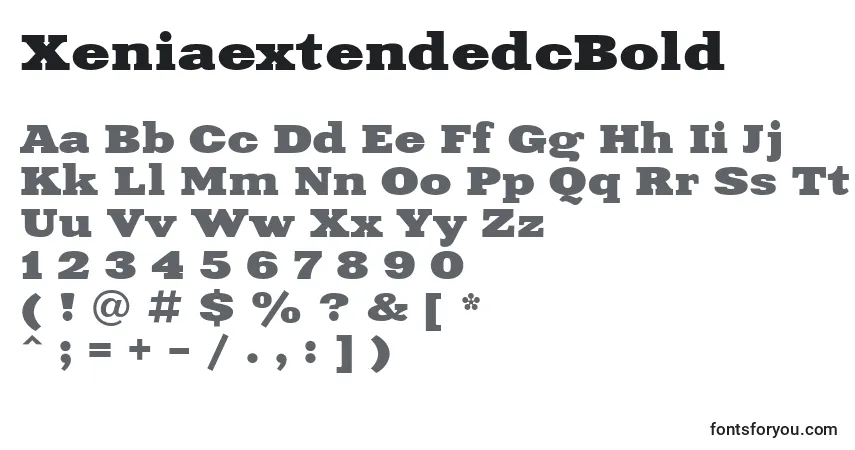 A fonte XeniaextendedcBold – alfabeto, números, caracteres especiais