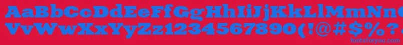 XeniaextendedcBold Font – Blue Fonts on Red Background