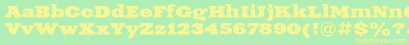 XeniaextendedcBold Font – Yellow Fonts on Green Background