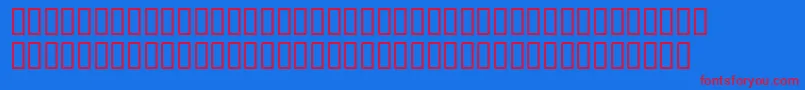 RussianTopographDemoSymbols Font – Red Fonts on Blue Background