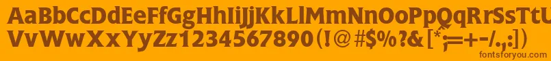 FlagmediumdbBold Font – Brown Fonts on Orange Background