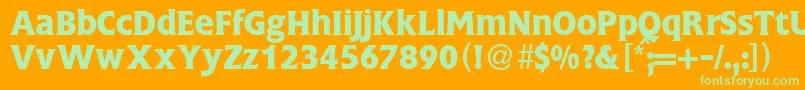 FlagmediumdbBold Font – Green Fonts on Orange Background