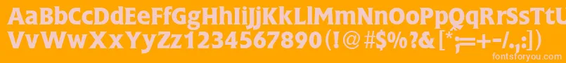 FlagmediumdbBold Font – Pink Fonts on Orange Background