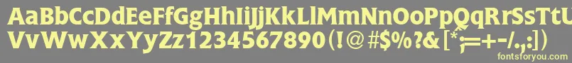FlagmediumdbBold-fontti – keltaiset fontit harmaalla taustalla