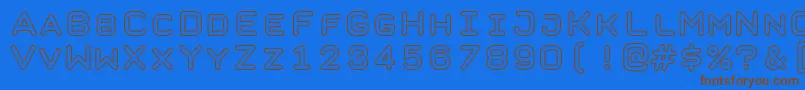 TaurusMonoOutlineBold-Schriftart – Braune Schriften auf blauem Hintergrund