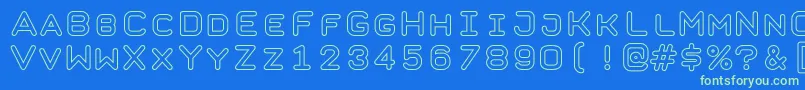 TaurusMonoOutlineBold-Schriftart – Grüne Schriften auf blauem Hintergrund