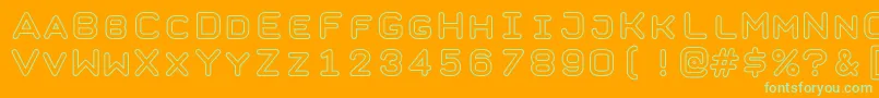 TaurusMonoOutlineBold-Schriftart – Grüne Schriften auf orangefarbenem Hintergrund