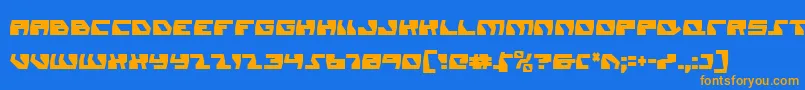 フォントDaedalusCondensed – オレンジ色の文字が青い背景にあります。