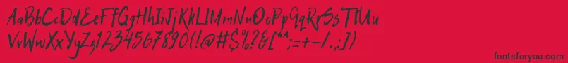 HitchHike Font – Black Fonts on Red Background