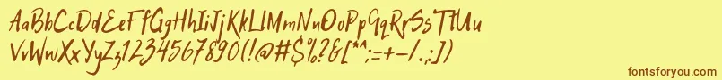 HitchHike Font – Brown Fonts on Yellow Background
