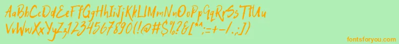 HitchHike Font – Orange Fonts on Green Background