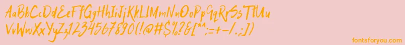 HitchHike Font – Orange Fonts on Pink Background