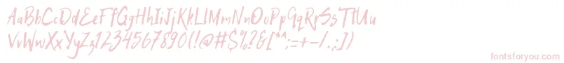 HitchHike-Schriftart – Rosa Schriften auf weißem Hintergrund