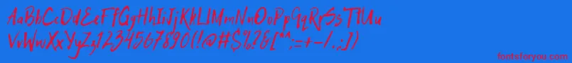 HitchHike Font – Red Fonts on Blue Background