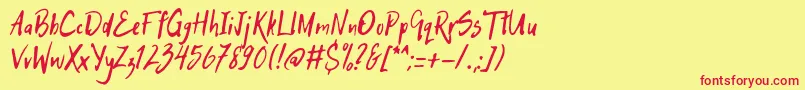HitchHike Font – Red Fonts on Yellow Background