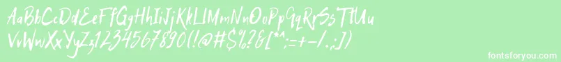 Weitere Informationen zur HitchHike-Schriftart HitchHike-Schriftart – Weiße Schriften auf grünem Hintergrund