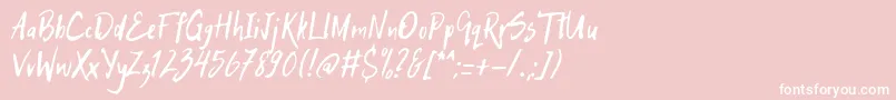 HitchHike-Schriftart – Weiße Schriften auf rosa Hintergrund