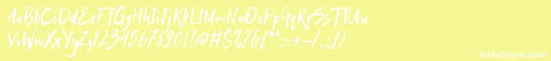 フォントHitchHike – 黄色い背景に白い文字