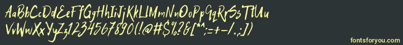 HitchHike Font – Yellow Fonts on Black Background