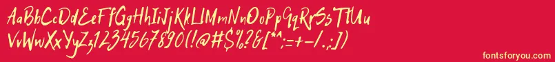 HitchHike Font – Yellow Fonts on Red Background