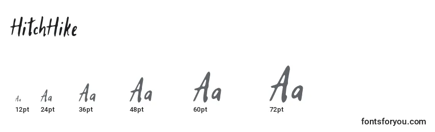 HitchHike Font Sizes