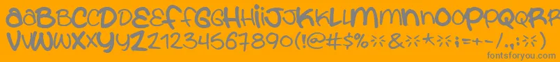 フォントYouarewhatyoueat – オレンジの背景に灰色の文字