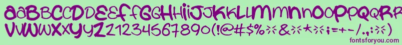 Youarewhatyoueat-Schriftart – Violette Schriften auf grünem Hintergrund