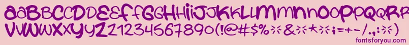 Youarewhatyoueat-Schriftart – Violette Schriften auf rosa Hintergrund