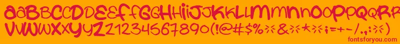 フォントYouarewhatyoueat – オレンジの背景に赤い文字