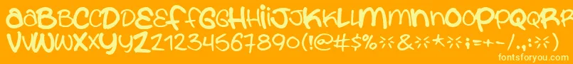Youarewhatyoueat Font – Yellow Fonts on Orange Background