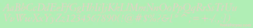 フォントItalianGaramondItalicBt – 緑の背景にピンクのフォント