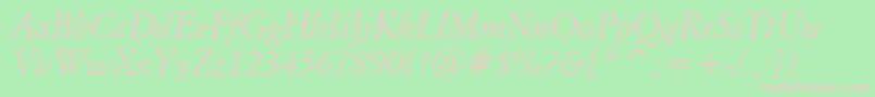 ItalianGaramondItalicBt Font – Pink Fonts on Green Background