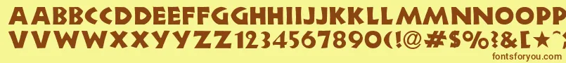 Czcionka Newfoundland – brązowe czcionki na żółtym tle